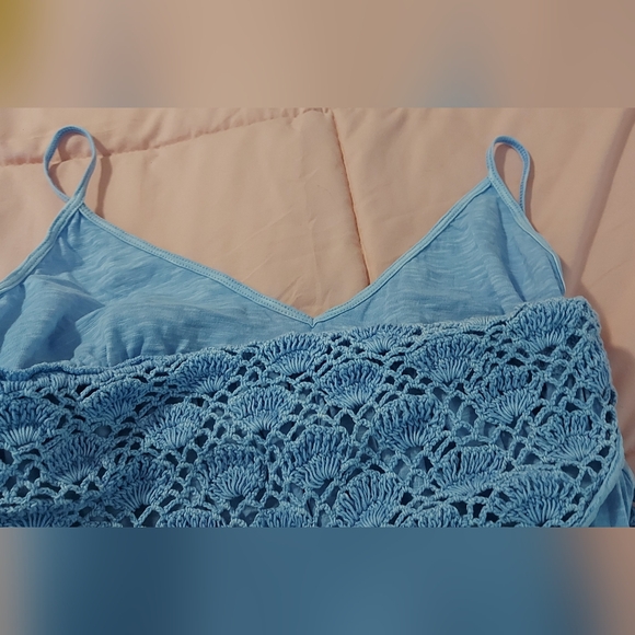 Aerie Light Blue Lace Maxi Dress - Picture 5 of 5